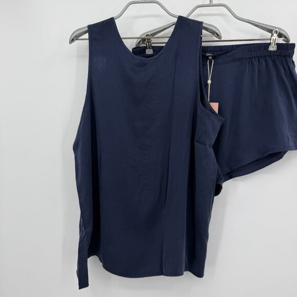 Quince Washable Silk Pajama Set Size XL Women’s in Indigo Blue Tank and Shorts - Picture 5 of 7